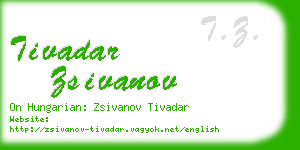 tivadar zsivanov business card